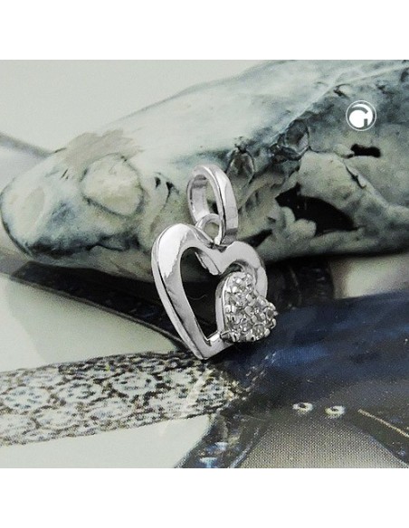 Hängsmycke Heart With Zirconia Silver 925