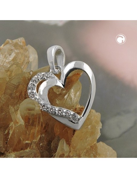 Hängsmycke Heart With Zirconia Silver 925