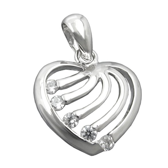 Hängsmycke Heart With Zirconias Silver 925