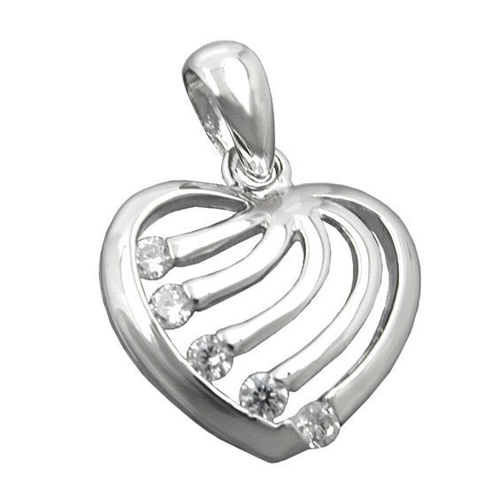 Hängsmycke Heart With Zirconias Silver 925
