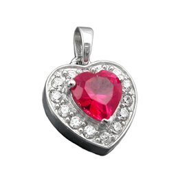 Hängsmycke Heart Zirconia Crystals Silver 925
