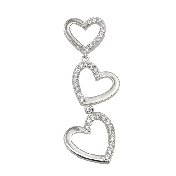 Hängsmycke Hearts With Zirconias Silver 925