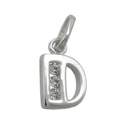 Hängsmycke Initial D With Cz Silver 925