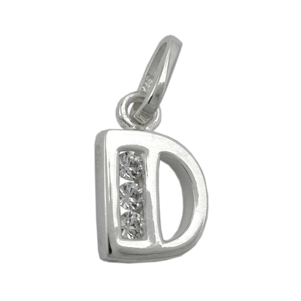 Hängsmycke Initial D With Cz Silver 925
