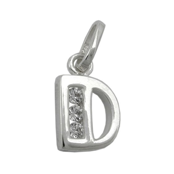 Hängsmycke Initial D With Cz Silver 925