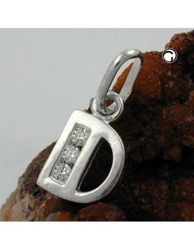 Hängsmycke Initial D With Cz Silver 925