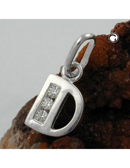 Hängsmycke Initial D With Cz Silver 925