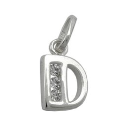 Hängsmycke Initial D With Cz Silver 925