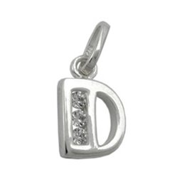 Hängsmycke Initial D With Cz Silver 925