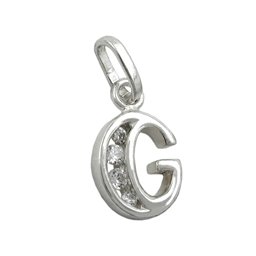 Hängsmycke Initial G With Cz Silver 925