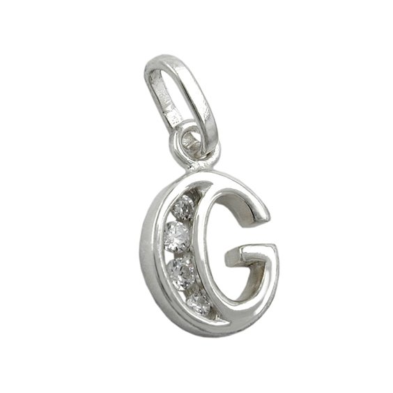 Hängsmycke Initial G With Cz Silver 925