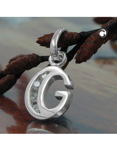 Hängsmycke Initial G With Cz Silver 925