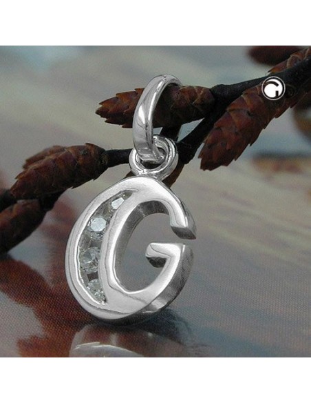 Hängsmycke Initial G With Cz Silver 925