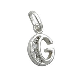 Hängsmycke Initial G With Cz Silver 925
