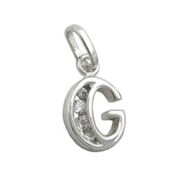 Hängsmycke Initial G With Cz Silver 925