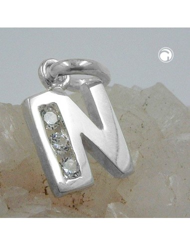 Hängsmycke Initial N With Cz Silver 925