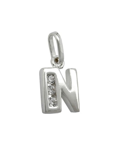 Hängsmycke Initial N With Cz Silver 925