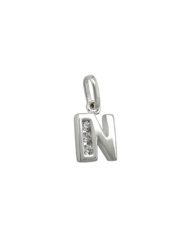 Hängsmycke Initial N With Cz Silver 925