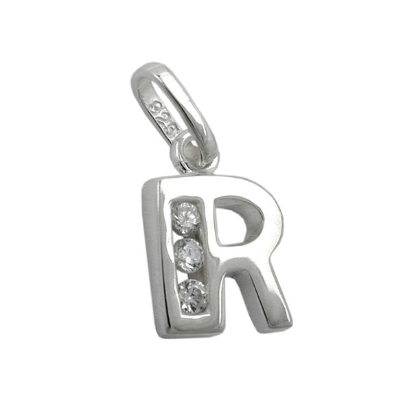Hängsmycke Initial R With Cz Silver 925