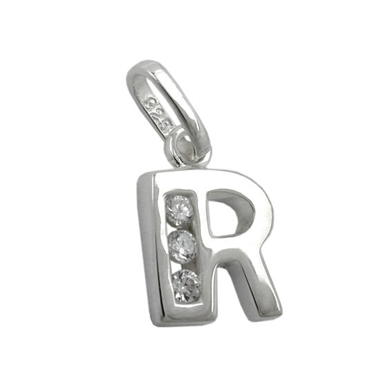 Hängsmycke Initial R With Cz Silver 925