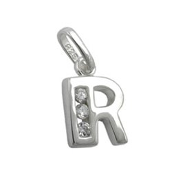 Hängsmycke Initial R With Cz Silver 925