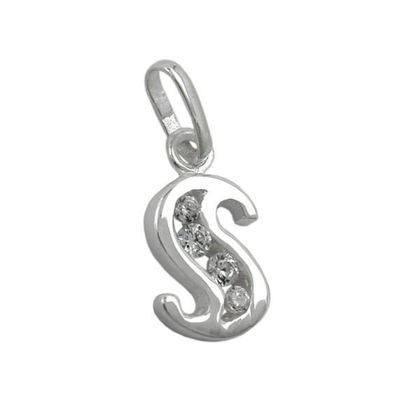 Hängsmycke Initial S With Cz Silver 925