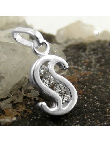 Hängsmycke Initial S With Cz Silver 925