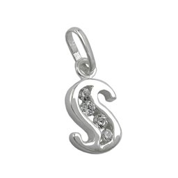 Hängsmycke Initial S With Cz Silver 925