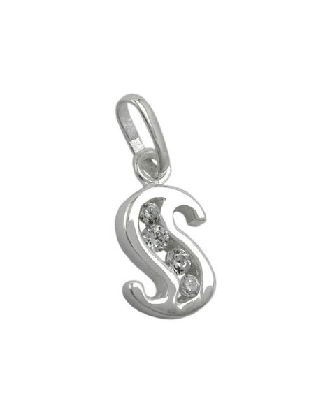 Hängsmycke Initial S With Cz Silver 925