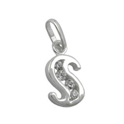 Hängsmycke Initial S With Cz Silver 925