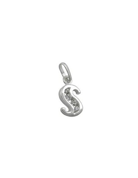 Hängsmycke Initial S With Cz Silver 925