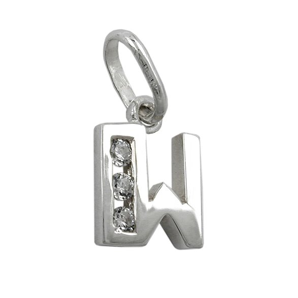 Hängsmycke Initiale W With Cz Silver 925