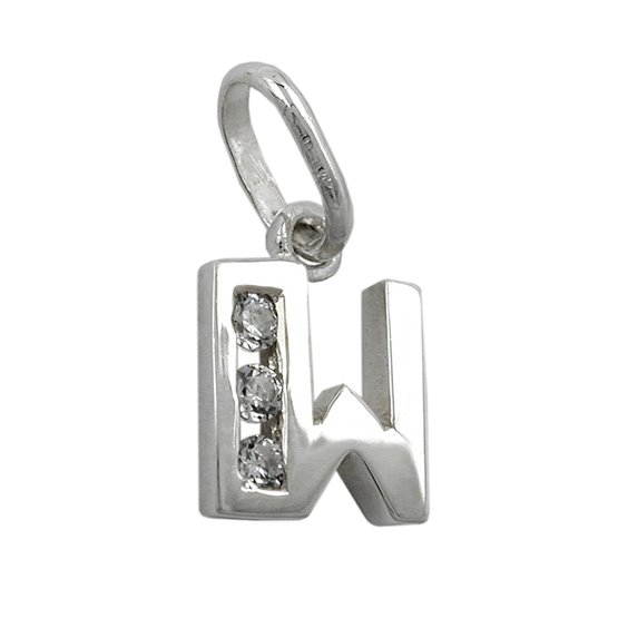 Hängsmycke Initiale W With Cz Silver 925