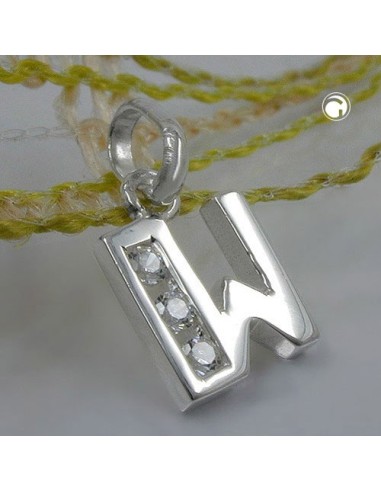 Hängsmycke Initiale W With Cz Silver 925