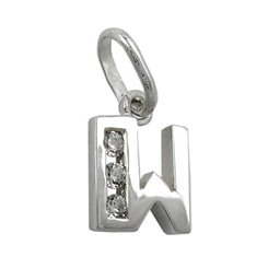 Hängsmycke Initiale W With Cz Silver 925