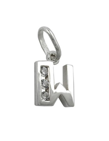 Hängsmycke Initiale W With Cz Silver 925