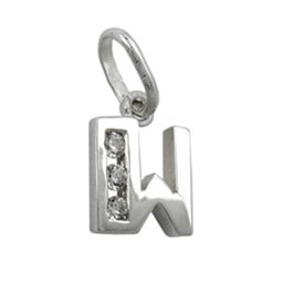 Hängsmycke Initiale W With Cz Silver 925