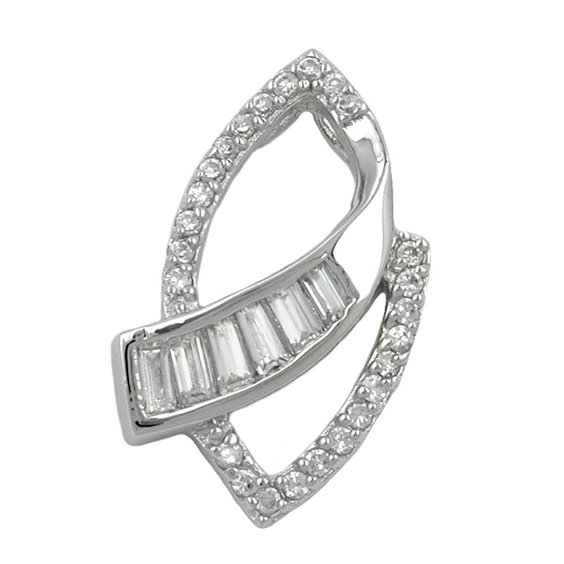 Hängsmycke Interwoven Round And Square Cz Silver 925