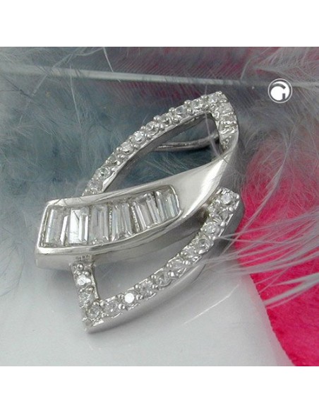 Hängsmycke Interwoven Round And Square Cz Silver 925