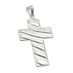 Hängsmycke Kors Wave Pattern Silver 925