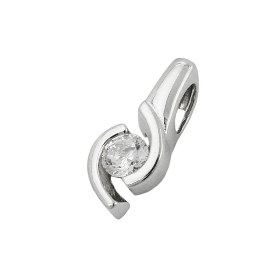 pendant zirconia 9k white gold