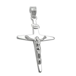 Hängsmycke Krucifix Kors Glossy Silver 925