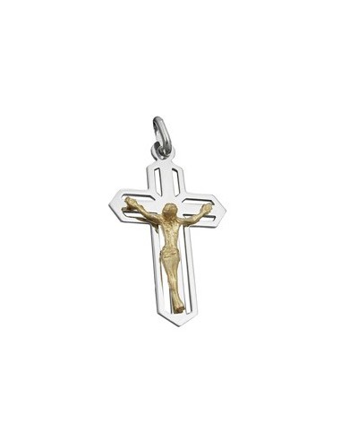 Hängsmycke Krucifix Two Tone Silver 925