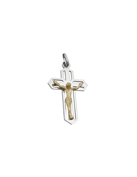 Hängsmycke Krucifix Two Tone Silver 925