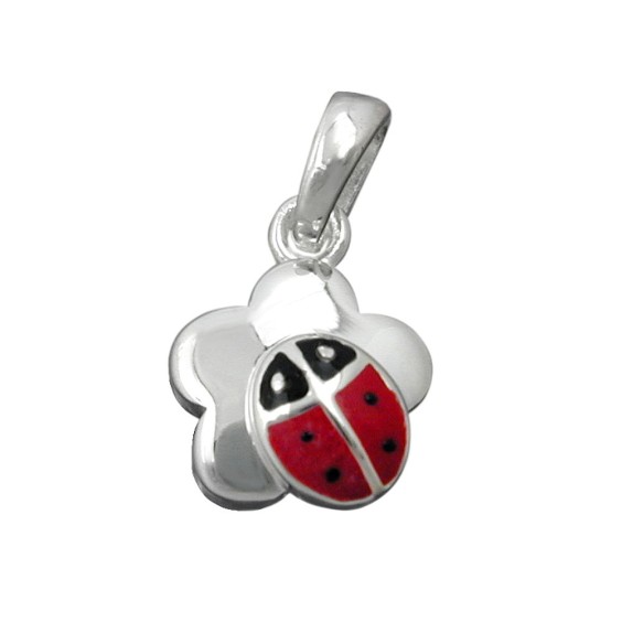 Hängsmycke Ladybird On Flower Silver 925