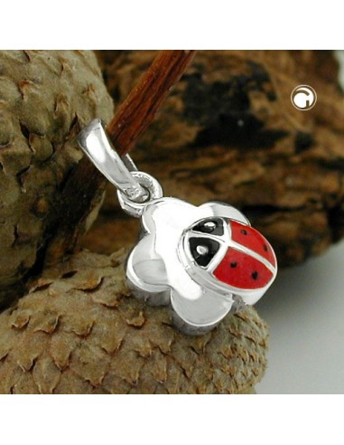Hängsmycke Ladybird On Flower Silver 925