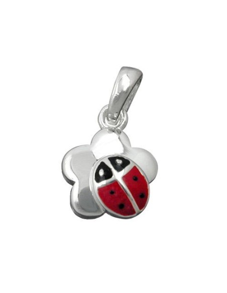 Hängsmycke Ladybird On Flower Silver 925