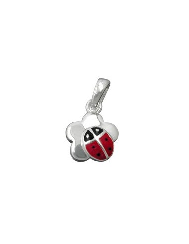 Hängsmycke Ladybird On Flower Silver 925