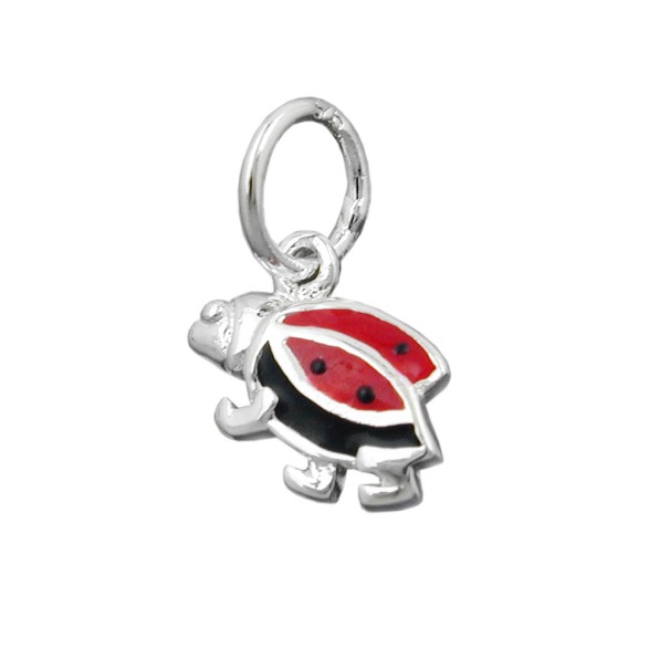Hängsmycke Ladybird Red-Black Silver 925