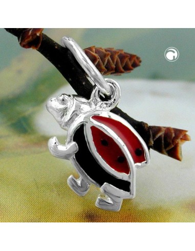 Hängsmycke Ladybird Red-Black Silver 925